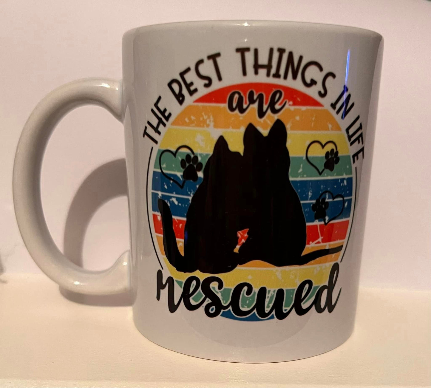 THE BEST THINGS IN LIFE ARE RESCUED 11 OZ COFFEE MUG