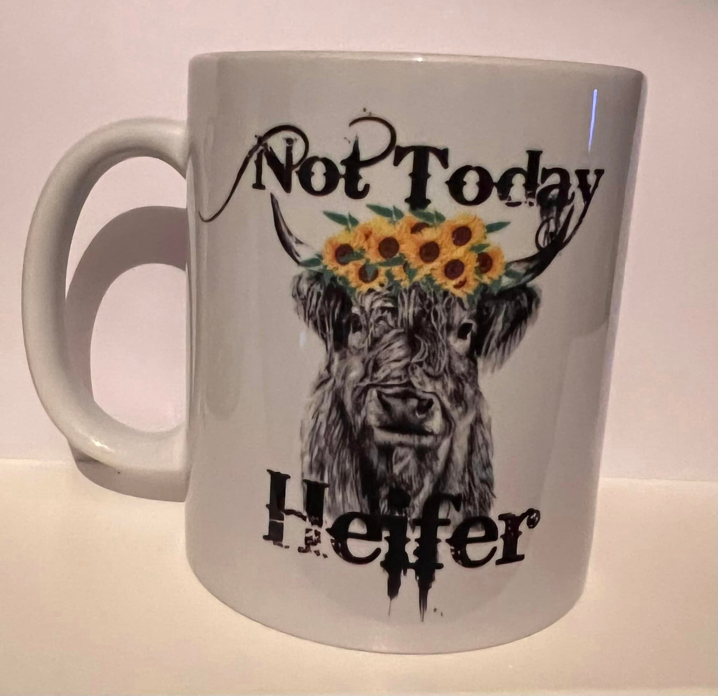 NOT TODAY HEIFER HIGHLAND COW 11 OZ COFFEE MUG