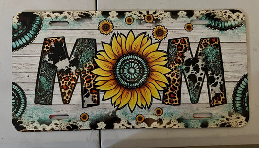 MOM SUNFLOWER LICENSE PLATE