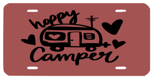 HAPPY CAMPER LICENSE PLATE