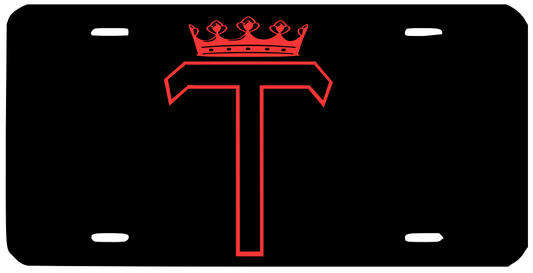 LETTER T WITH A CROWN LICENSE PLATE