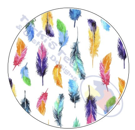 WHITE FEATHERS CAR COASTERS SET