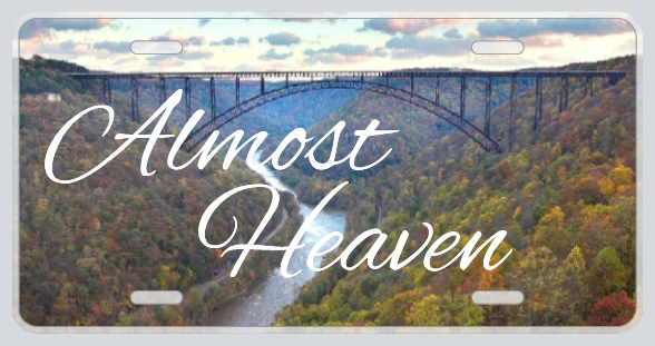 ALMOST HEAVEN WEST VIRGINIA LICENSE PLATE