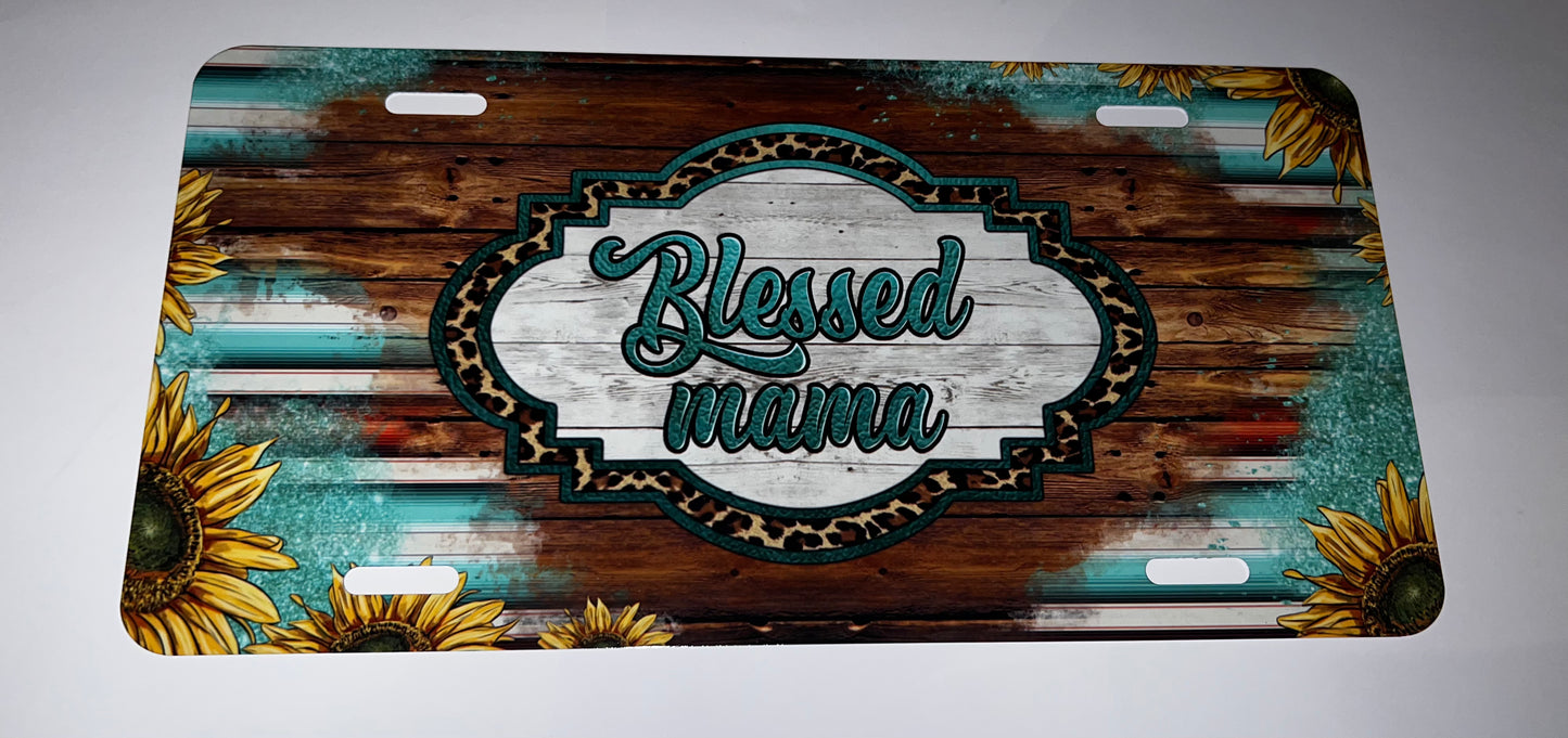 BLESSED MAMA LICENSE PLATE