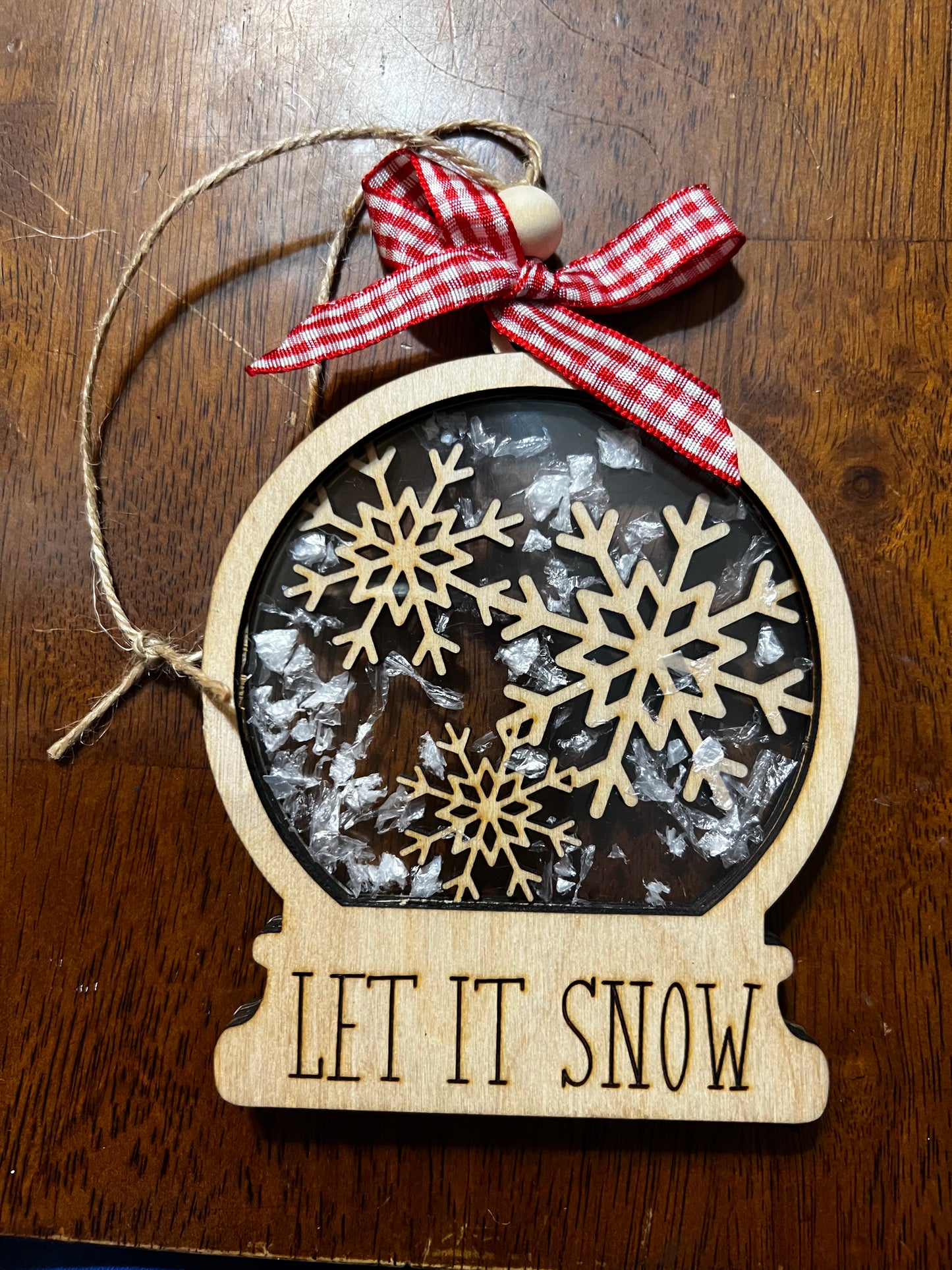 LET IT SNOW- SNOW GLOBE ORNAMENT