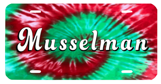 MUSSELMAN HIGH SCHOOL TIE DYE LICENSE PLATE